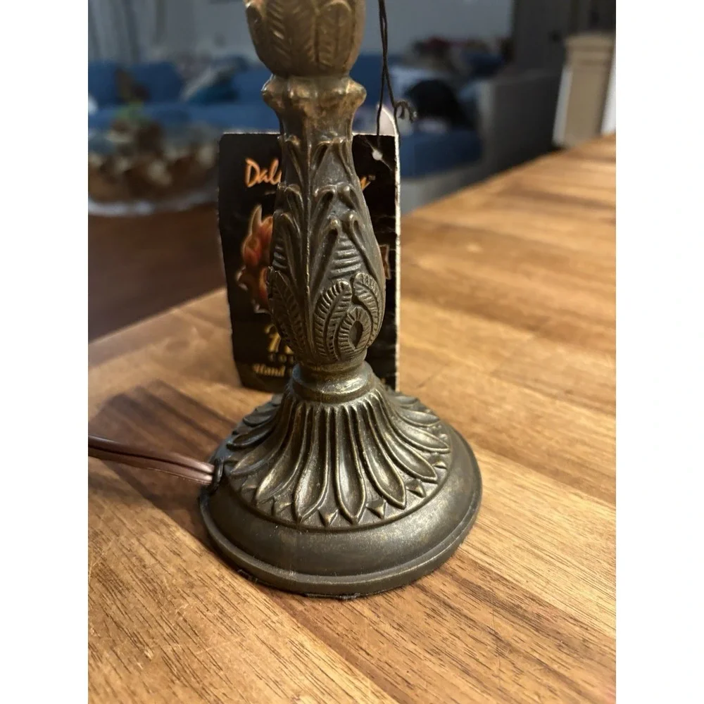 Dale Tiffany Hand Painted RoseBell Lamp Gift Set Candle Holder Wooden Jewelry Bo - Picture 9 of 16